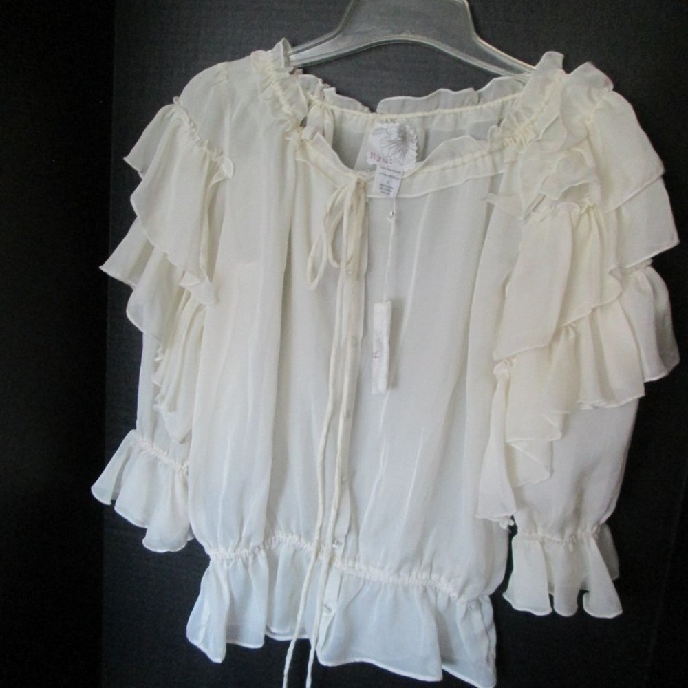 RYU: Blouse Full Romantic Style Ruffled Sleeves Sh